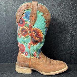 Ariat Floral Textile Circuit Champion Boot Square Toe Size 7B Floral Flowers